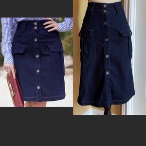 Massimo Dutti skirt denim midi jumbo pockets skirt